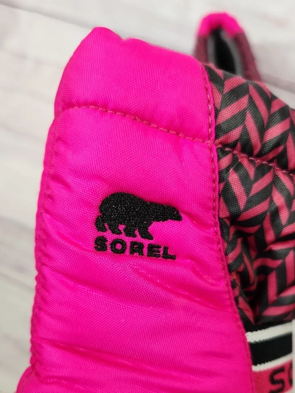 Sorel Kids Pink and Black Waterproof Snow Boots